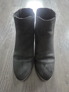 Black Women's Ankle Boots - Sleek Suede Look
